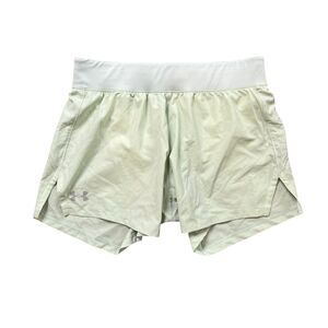 Under Armour Shorts Womens S Small Light Green Launch SW Go Long Heatgear Fitted